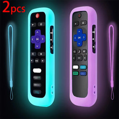 3P Silicone Remote Control Cover For Roku Glow-In-The-Dark TV Remote Holder Case