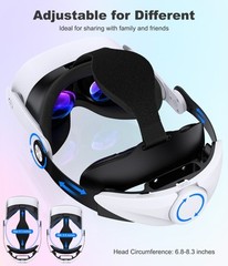 Adjustable VR Headset Strap for Better Support&Comfort for Meta Quest 3S/3/2