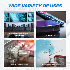 Cables Direct Online 3 Way Bi-Directional 5-2300 Mhz Indoor and Outdoor Waterpro