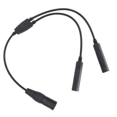 New Black Aviation Headset GA Dual Plugs to for Airbus 5 Pin XLR Headset Adapter