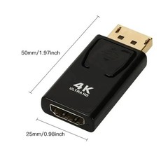 4K DisplayPort to HDMI Adapter – DP to HDMI Male to Female Converter for PC,