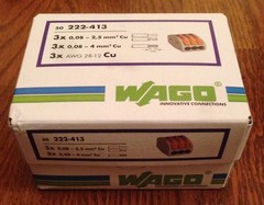 50 pack of Genuine Wago 222-413 Lever Nuts – 3 Pole FREE SHIPPING!