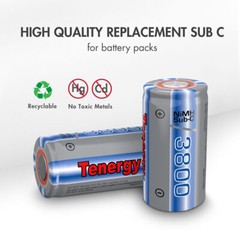 Tenergy Sub C and 4/5 Sub C High Capacity 1.2V NiMH Rechargeable Batteries Lot