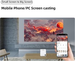 Portable Projector w/ Motorized Focus, Home Theater Projector for iOS / Android