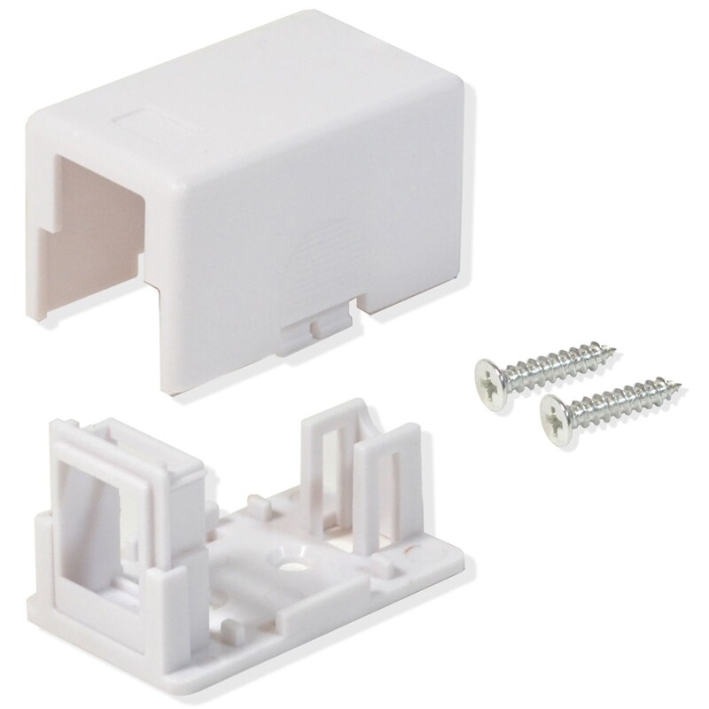 1 Port Single Hole Keystone Jack CAT5e/CAT6 White Surface Mount Box (50 Pack)