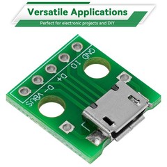 15 Pcs Micro USB to DIP Adapter 5 Pin Female Connector B Type Board Set