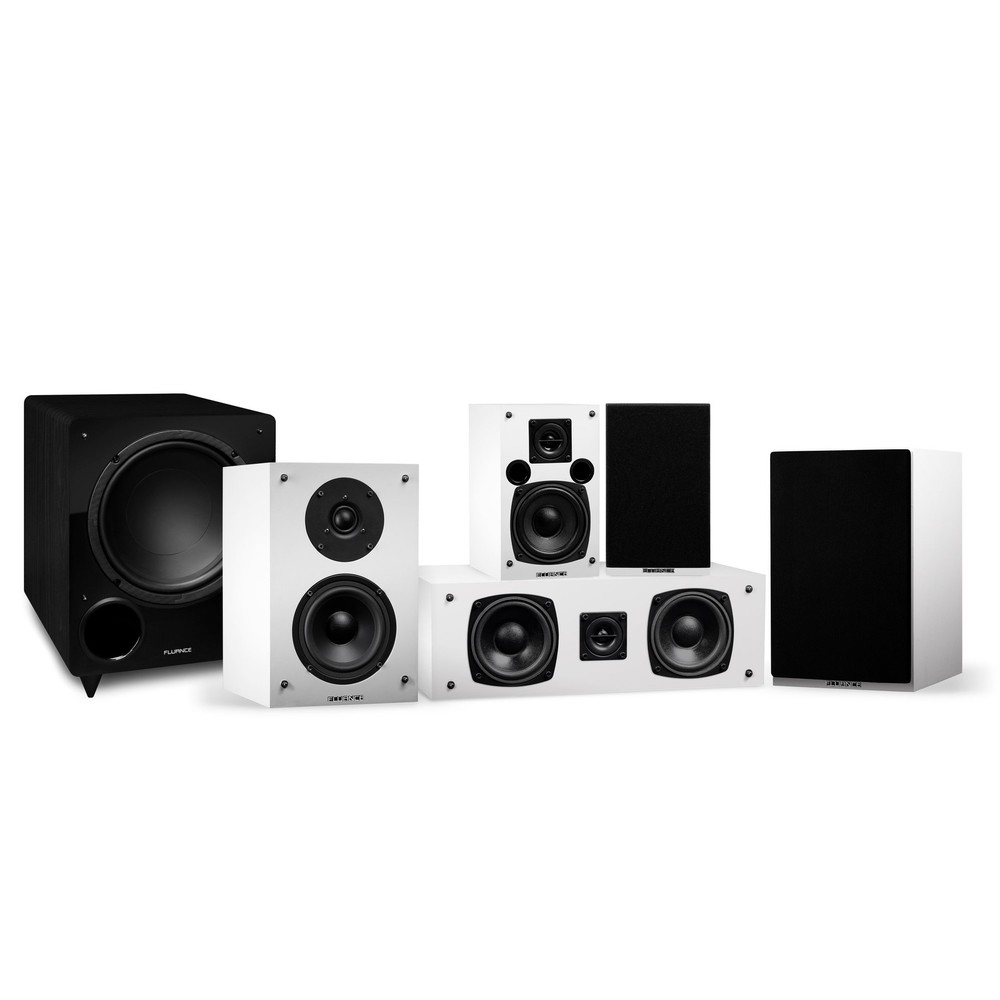 Fluance Elite Compact Home Theater 5.1 Speaker System – White