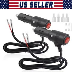 12-24V Fused LED Car Cigarette Lighter Plug Socket Cable Adapter w/ Switch Lot