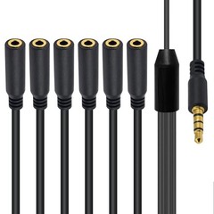3.5mm TRRS 4-Pole Male to 5/6 Way Female Splitter Audio Earphone Headset Cable