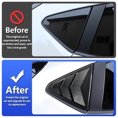Chrome Carbon Fiber Style Car Rear Side Louvers Window Trim Panel for Subaru