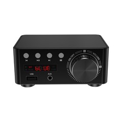 HiFi Stereo Bluetooth 5.0 Digital Power Amplifier Audio Receiver USB 50W+50W BLK