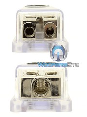 pkg SCOSCHE EFX BLOCKA2 4 AWG IN 2 8 AWG OUT FUSE AGU HOLDER BOX BLOCK + 5 FUSES