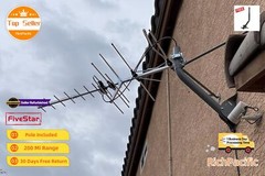 Long Range Yagi HDTV Antenna Outdoor 250 Mile UHF VHF FM Signal Booster