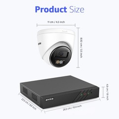 ANNKE H.265+ 5MP Audio POE Security IP Camera System 6MP 8CH NVR Outdoor Color