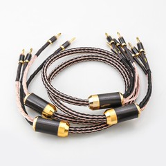 24 strand 7N OCC Bi-wire HIFI Speaker Cable Audio Bi Wiring Cables Banana Plug