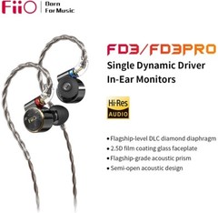 FiiO FD3 PRO Earphones Hi-Res 1DD In-Ear Monitors DLC Diamond Diaphragm (Black)