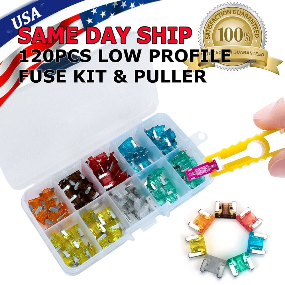 120 pc Low profile Mini Car Fuse Auto Car Motorcycle SUV Fuses Kit APM ATM