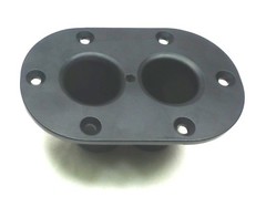 (2) Two DUAL PORT Metal DJ/PA Speaker Stand Internal Adapters 10° & 0° Top Hat