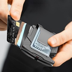 Airtag Wallet Case Carbon Fiber Slim Credit Card Holder Air Tag Cover Money Clip