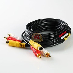 6FT 6 Feet S-Video Mini Din 4 Pin with RCA Audio Red / White Cable Cord Adapter