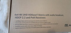 WYRESTORM – 4X4 4K UHD HDBaseT Matrix with Audio breakout, HDCP 2.2 and PoH Rece