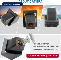 EWAY Classic 1.0 Backup Camera for Jeep Wrangler Spare Tire Mount 2007-2018, Rea