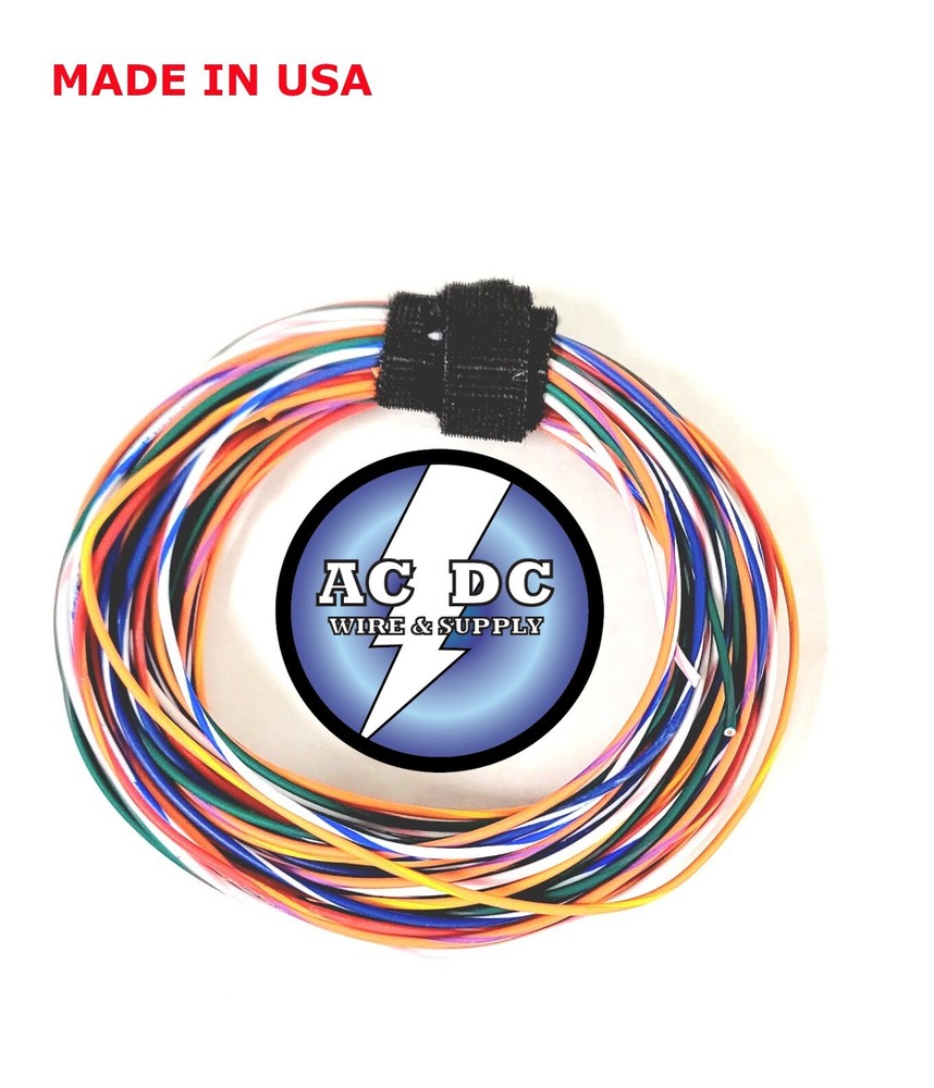 22 AWG TXL HIGH TEMP AUTOMOTIVE WIRE 8 STRIPED COLORS 15 FT EACH (D)