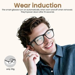 Bluetooth Audio Smart Glasses Blue Light Blocking Open Ear Speaker Voice