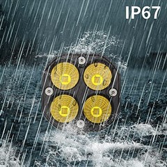 LED Yellow/Amber Driving Fog Lights Pod Lights Offroad 3Inch Yellow Flood Beam