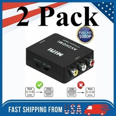 2 Pack RCA AV to HDMI HD Converter Composite CVBS Video Adapter Wii NES SNES