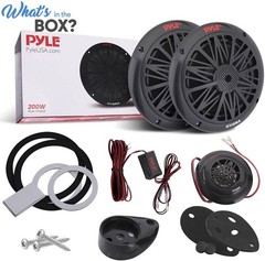 Pyle 6.5″ 200 W Marine Boat Speaker System Weather Proof Dual 2 Way
