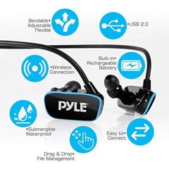 Pyle PSWP14BK Flextreme Waterproof MP3 Headphones – Black (Open Box)