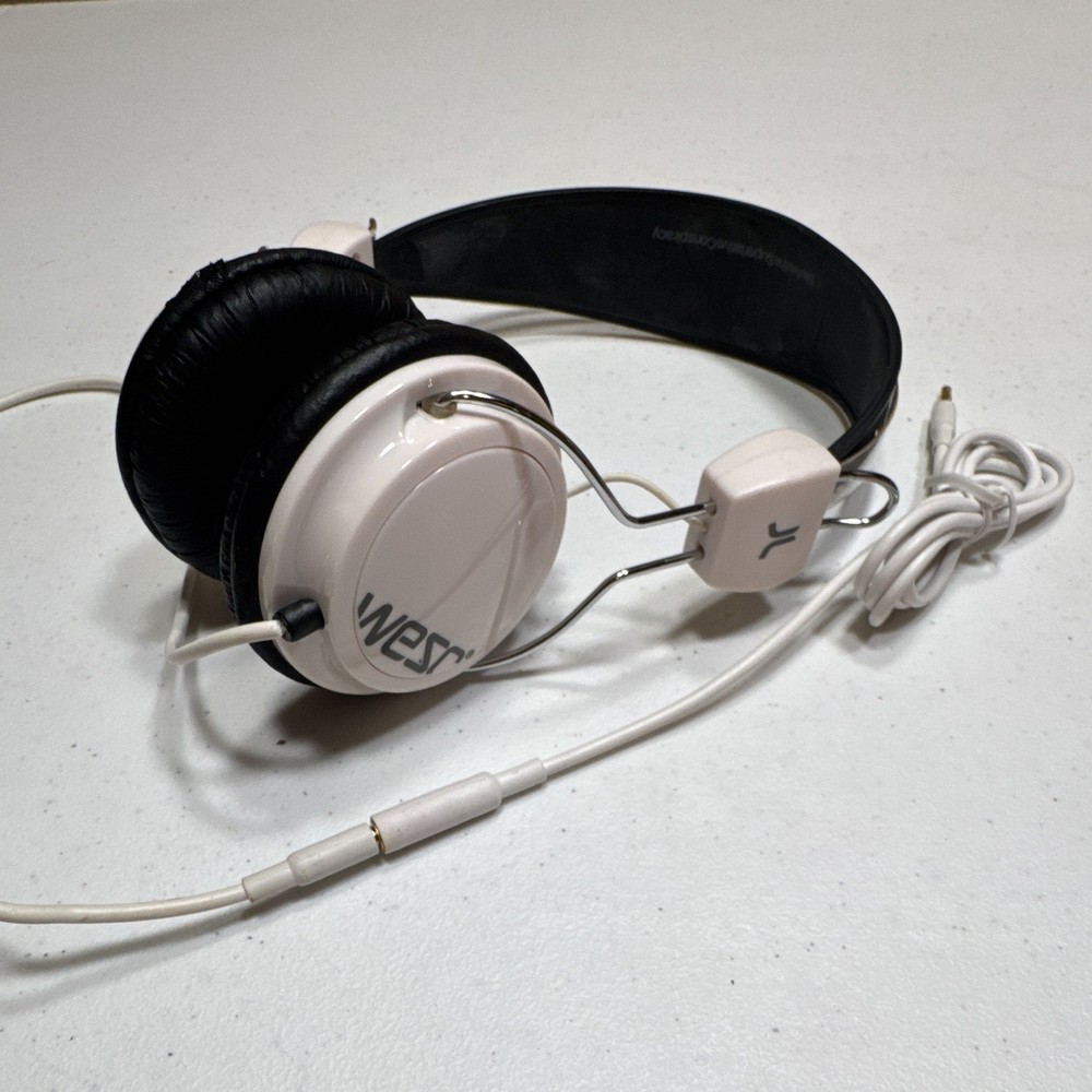WeSC Wired Over-Ear Headband Headphones 3.5mm Jack Adjustable White/Black
