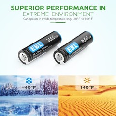 EBL AA Lithium 3000mAh AAA 1200mAh Batteries Non-rechargeable 1.5V + Case Lot