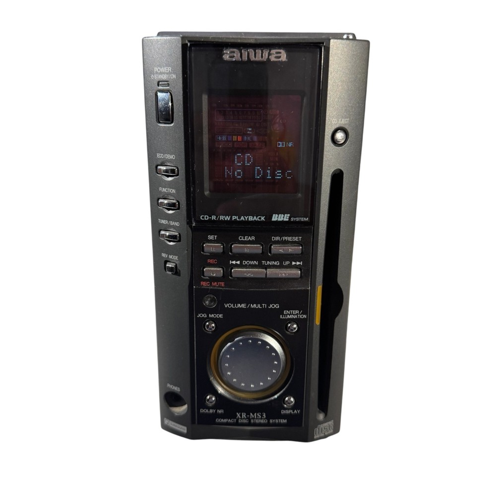 AIWA XR-MS3 CD FM-AM Radio Shelf Stereo 90s 2000s Vintage & Speakers READ