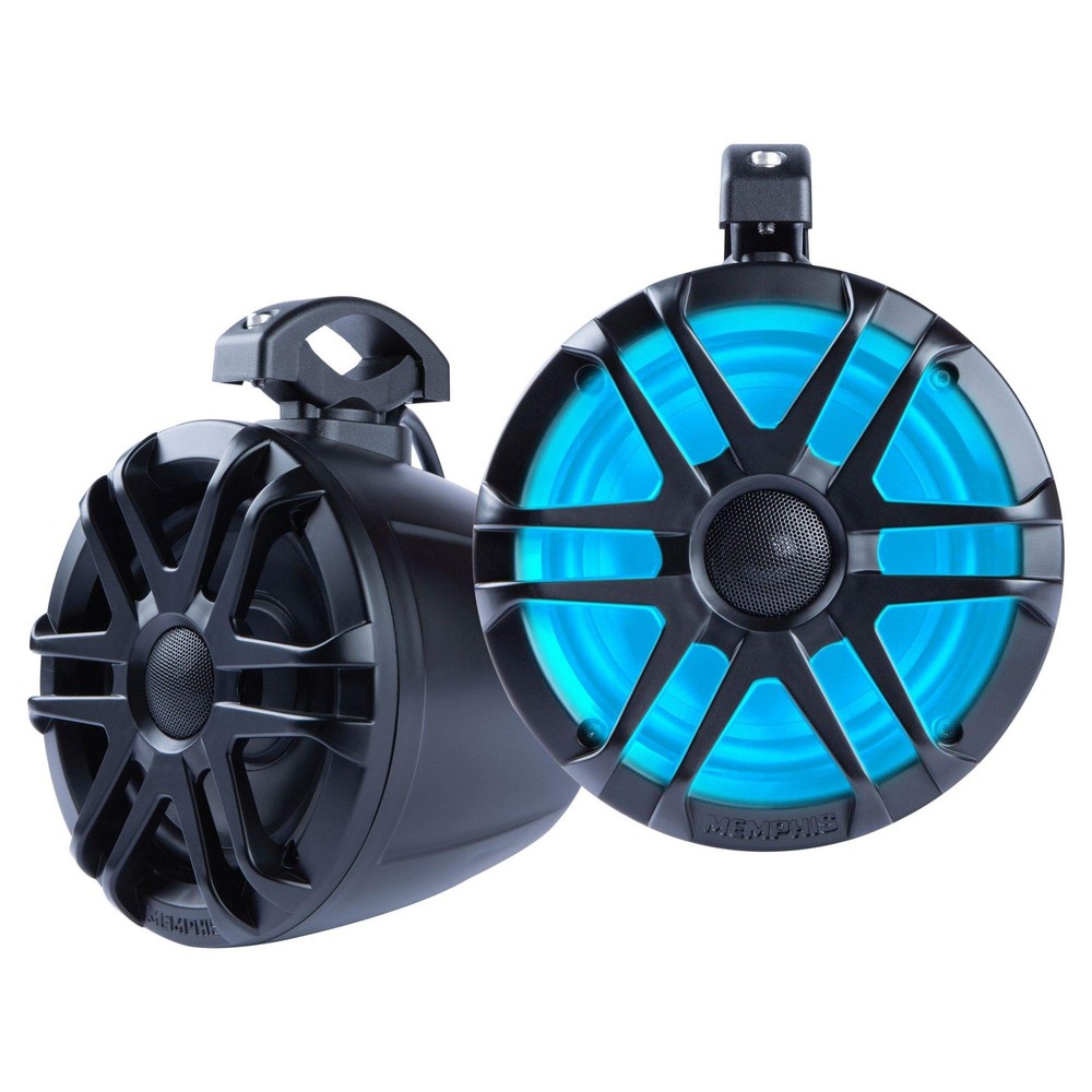 Memphis MXA62PS 6.5″ LED Coaxial Powerports Speaker Pods for Roll Bars, Black