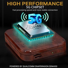 Pyle Wireless CarPlay & Android Auto Box – 4GB RAM 64GB ROM, Dual-Band Brown