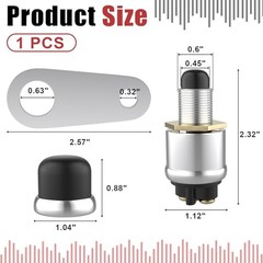 Push Button Starter Switch 12V 50A, Waterproof Momentary Start Switch black-1