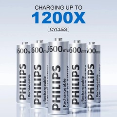 Genuine 100% Philips 8 Pack 3600mWh 1.5V AA Batteries Lithium with Fast Charger