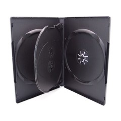 10 14mm Multi Hold 4 Disc Quad CD DVD Black Case Movie Game Box Wholesale