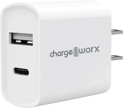 Chargeworx – Dual USB-A and USB-C Wall Charger, Fast Charging