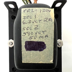 RK-635 839524 Power Transformer Pri 120V Sec 1 6.3 VCT 2A Sec 2 590 VCT 50 Ma