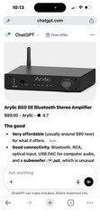 Arylic B50SE Mini Power Amplifier Bluetooth 5.0 Receiver HiFi Stereo