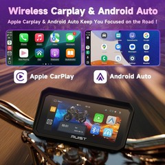 RUIST 6.1″ Wireless Motorcycle CarPlay Screen with TPMS, 6.1 Inch, Black