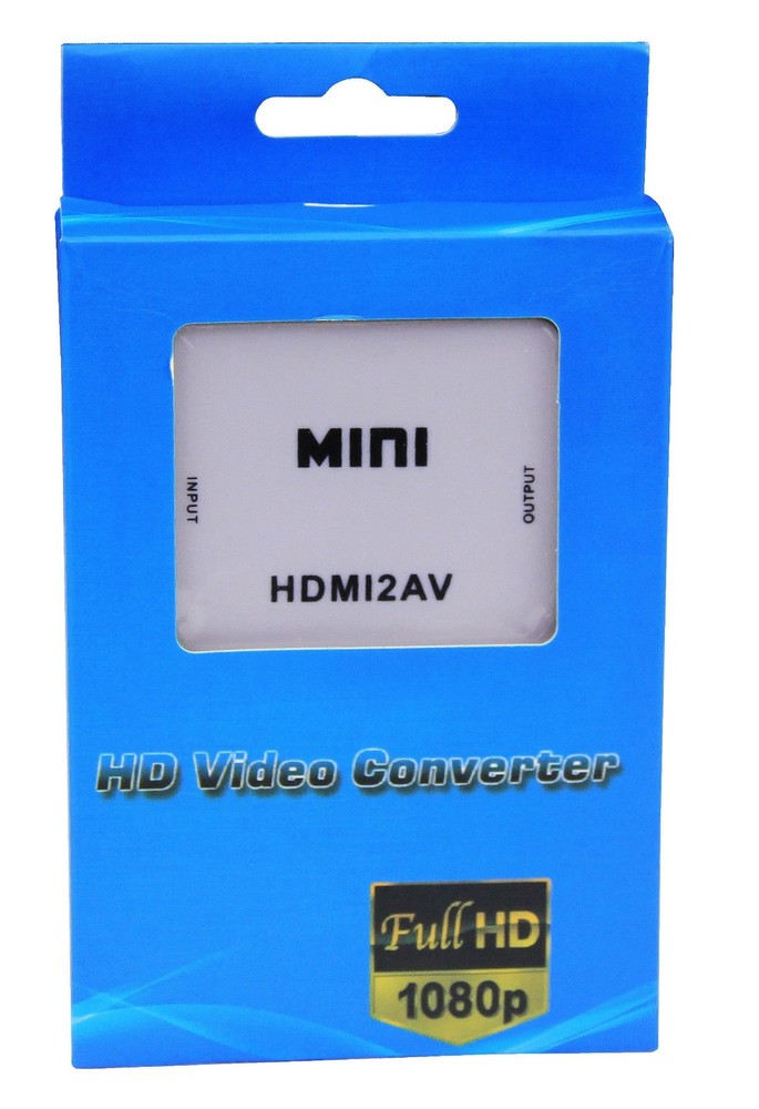 Mini HDMI to AV Converter 1080P HDMI2AV RCA Adapter NTSC PAL White