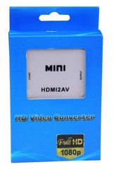 Mini HDMI to AV Converter 1080P HDMI2AV RCA Adapter NTSC PAL White