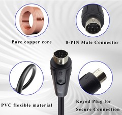 zdyCGTime 8pin Mini DIN Screw Terminal Adapter DIY Mini DIN SVideo 8pin Male …