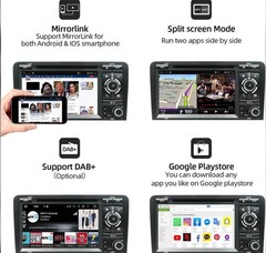 Android 10 Double Din Car Stereo Fit for Audi A3 (2003-2011)