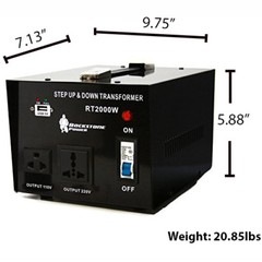 ROCKSTONE POWER 2000W Step Up/Down Voltage Converter Transformer 110V/220V