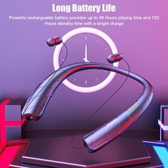 Bluetooth Neckband Wireless Earbuds Speaker Headset Stereo Earphones Retractable